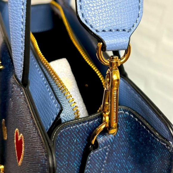 Karl Lagerfeld "Maybelle" Duo Top Handle Satchel NWT - Picture 7 of 11